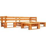  Sedežna garnitura iz palet 4-delna lesena medeno rjava | Shoptok.si