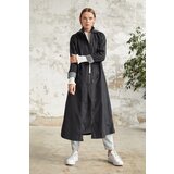 InStyle Line Pattern Trench Coat - Black | shoptok.hr