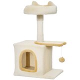 SUPERHOME Maca Kutak grebalica i kućica za mačke 61cm Bež | Eponuda.com
