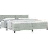 Box Spring Krevet s Madracem Svjetlosiva 200x200 cm Baršun | shoptok.hr
