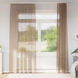 Voile zavjese s džepovima za šipke 2 kom svijetlosmeđe Smeđa 140 x 225 cm | shoptok.hr