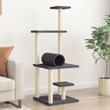 vidaXL Mačje drevo s praskalniki iz sisala temno sivo 136 cm | Shoptok.si