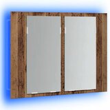  LED ormarić s ogledalom staro drvo 60x12x45cm konstruirano drvo | shoptok.hr