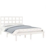  Posteljni okvir bel iz trdnega lesa 200x200 cm, (20646788) | Shoptok.si