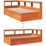  Krevet s regalom za knjige bez madraca 90 x 200 cm od borovine | shoptok.hr