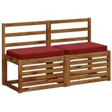  Jastučići za klupe - 2 dijela VUGHT 2 kom. 100% poliester - Burgundac (poliester) 60 x 40 cm 2 | shoptok.hr