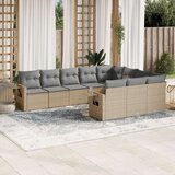 vidaXL 10-dijelni set vrtnih sofa s jastucima bež od poliratana | shoptok.hr