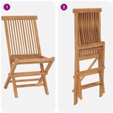  5-dijelni sklopivi vrtni bistro set Prirodna - Okruglo 4 sjedala Bez naslona za ruke | shoptok.hr