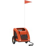 Prikolica za bicikl za ljubimce narančasta od tkanine i željeza | shoptok.hr