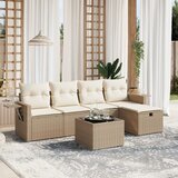 vidaXL 6-dijelni set vrtnih sofa s jastucima bež od poliratana | shoptok.hr
