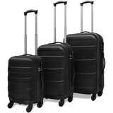 Trodijelni set čvrstih kovčega s kotačima crni 45,5/55/66 cm | shoptok.hr
