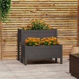 vidaXL Visoka greda siva 84,5x84x75 cm trdna borovina Cene