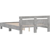  Okvir za krevet s uzglavljem i LED siva boja betona 140x190 cm | shoptok.hr