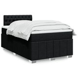 vidaXL Box spring postelja z vzmetnico črn 120x200 cm blago | Shoptok.si
