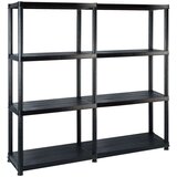 Police Regal s policami 4-nadstropni črn 122x30,5x130 cm plastika, (5000212995) Cene