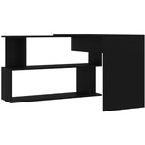 vidaXL Kotna pisalna miza črna 200x50x76 cm iverna plošča | Shoptok.si