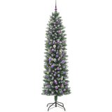 vidaXL Umjetno vitko božićno drvce s stalakom Zelena i bijela 240 cm | shoptok.hr
