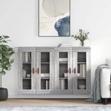 Maison Chic Stenska omarica - Zidna omarica 2 kosa siva sonoma inženirski les iu185, (22063271) | Shoptok.si