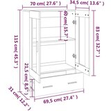  Visoka komoda boja hrasta sonome 70x31x115 cm konstruirano drvo | shoptok.hr