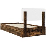  Krevet s od storage s uzglavljem Dimljeni hrast 100 x 200 cm | shoptok.hr