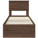  Konstrukcija postelje Rjav hrast in srebrna 75 x 190 cm, (5000103184) | Shoptok.si