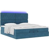  Otoman okvir kreveta s madracima plavi 200x200cm baršunasti - Tamno plava 200 x 200 cm Dizajn s gumbima | shoptok.hr