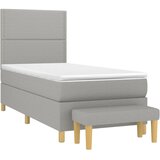 Box spring krevet s madracem svjetlosivi 90x190 cm od tkanine | shoptok.hr