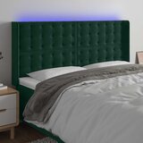  LED uzglavlje tamnozeleno 203 x 16 x 118/128 cm baršunasto | shoptok.hr