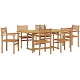  Vrtni set za objed 7 kom. Smeđa Čvrsto teak drvo | shoptok.hr