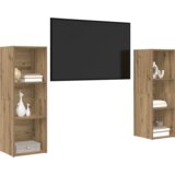vidaXL Set TV komoda 2 pcs Umjetnička hrastovina 107 x 35 x 37 cm | shoptok.hr