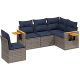  5-dijelni set vrtnih sofa od poliratana s jastucima sivi | shoptok.hr