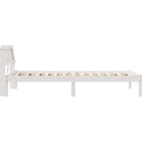 vidaXL okvir za posteljo z LED vzglavjem v beli barvi, 90 x 200 cm, trdi bor | Shoptok.si