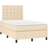  Krevet box spring s madracem LED krem 120 x 200 cm od tkanine | shoptok.hr