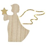 Emos LED angel lesena notranja dekoracija, 13 cm, 2x AAA, toplo bela, časovnik | Shoptok.si