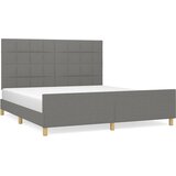 Maison Chic Posteljni okvir - Dvoposteljna postelja - Zakonska postelja brez vzmetnice temno siv 160x200 cm blago-J4385, (21775193) | Shoptok.si