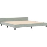  Postelja Svetlo siva 200x200 cm Žamet, (22049904) | Shoptok.si