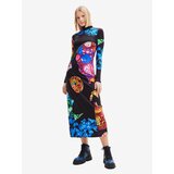 Desigual Blue-Black Women's Patterned Maxi-Dresses Arles - Lacroix - Women Cene