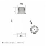  stona lampa punjiva T16011 3W 3000K IP54 krem Cene