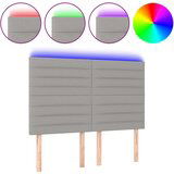 Maison Chic led posteljno vzglavje - vzglavna omarica - nočna omarica svetlo sivo 144x5x118/128 cm blago, (21712885) | Shoptok.si
