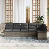  Sjedeća garnitura za vrt 6 kom. Siva poliratan 297,5 x 132,5 x 69 cm | shoptok.hr