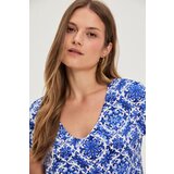 Marisse Patterned Blue Blouse | shoptok.hr