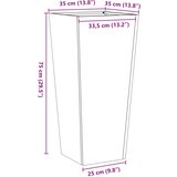  Vrtna sadilica antracit 35x35x75 cm čelična | shoptok.hr