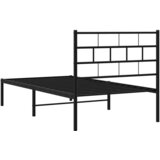  Metalni okvir za krevet s uzglavljem crni 100x200 cm | Eponuda.com