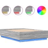 vidaXL Posteljni okvir z LED lučkami siva sonoma 120x200 cm inž. les, (21112552) Cene
