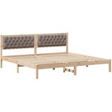  Krevetna konstrukcija s uzglavljem Sivo-smeđa 200 x 200 cm | shoptok.hr