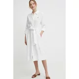 Polo Ralph Lauren Lanena obleka bela barva, 211943992