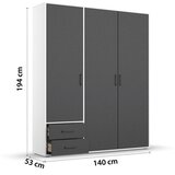 Rauch Möbel OMARA S KLASIČNIMI VRATI, siva, bela | Shoptok.si