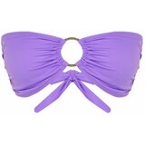 Trendyol Purple Strapless Accessorized Bikini Top Cene