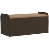  Klupa za pohranu s jastukom smeđa 115x51x52 cm od poliratana | shoptok.hr
