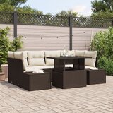 vidaXL 7-dijelni Vrtni Sofa Set s Jastučićima Smeđa Poli Ratan Cijene
